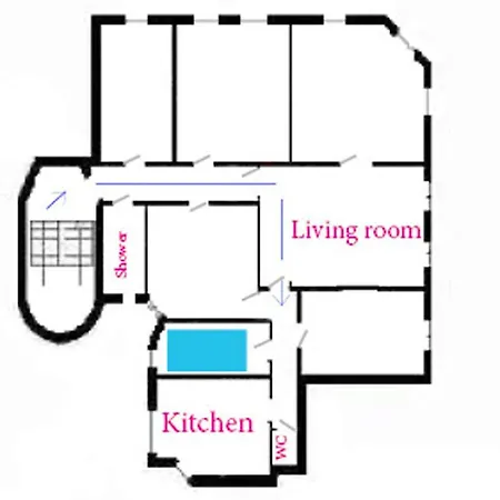Casa de hóspedes 200 Sqm Apartment, With 4 Separate Rooms, Each For 2 People *