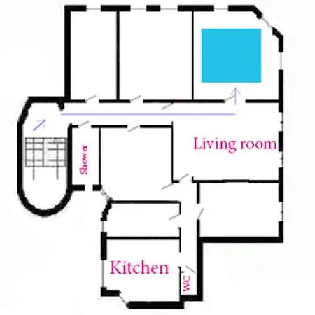 200 Sqm Apartment, With 4 Separate Rooms, Each For 2 People